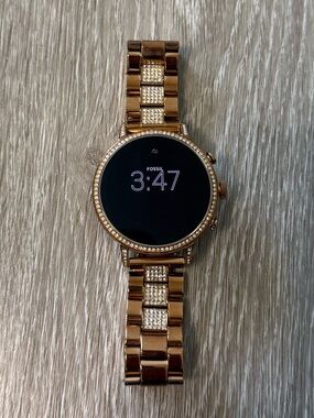 Fossil Gen 4 Julianna HR Smartwatch Rose Gold Crystal Glitz Watch Wear OS